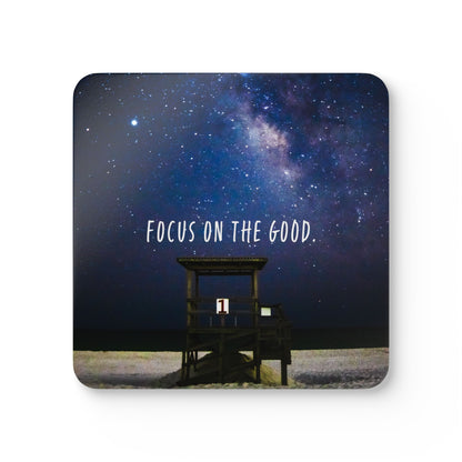 Focus on the Good, Beach Galaxy - Corkwood Coaster Set