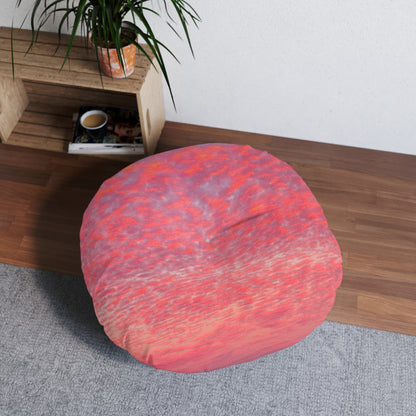 Cotton Candy Clouds Tufted Meditation Floor Pillow, Round