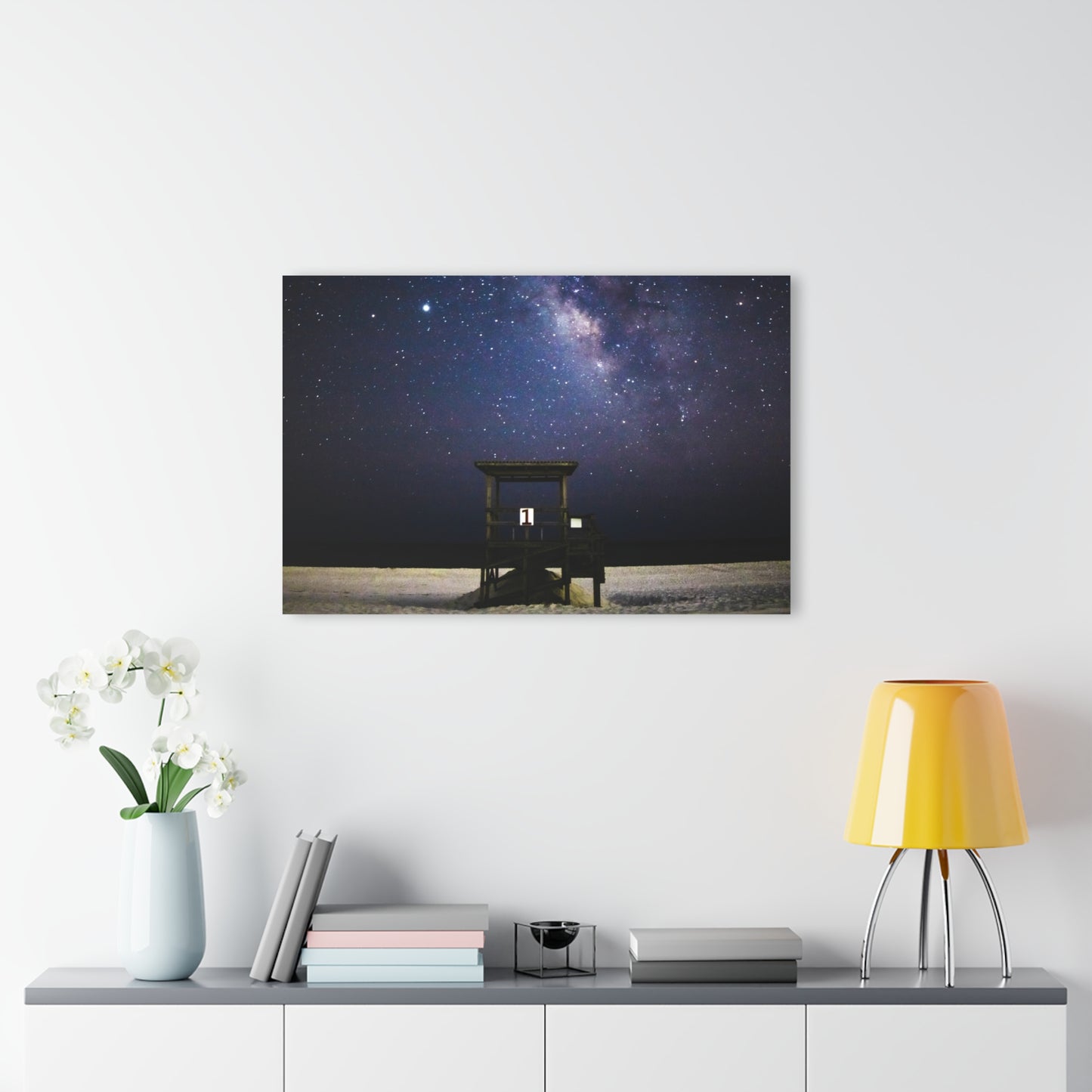 Milky Way and Jupiter over Gulf Islands National Seashores (Pensacola Beach, FL) - Acrylic Prints (French Cleat Hanging)