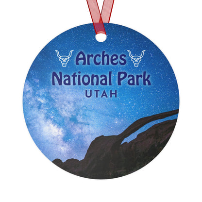 Arches National Park with Milky Way  Metal Christmas Ornament