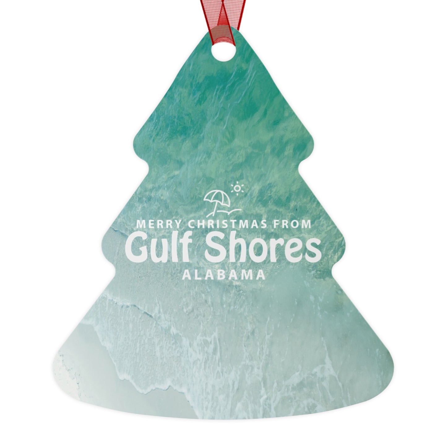 Gulf Shores Christmas Metal Ornaments