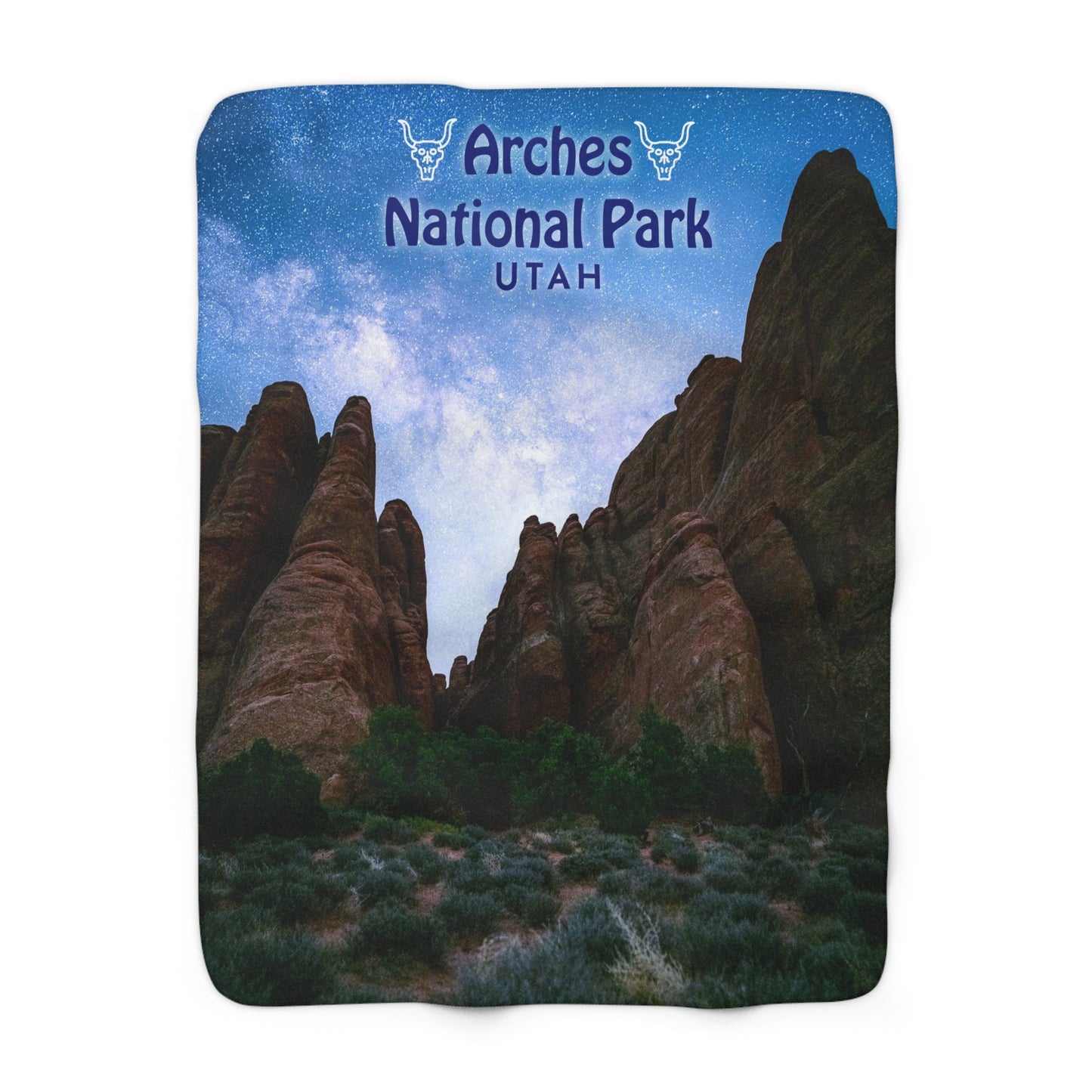 Arches National Park Milky Way Sherpa Fleece Blanket