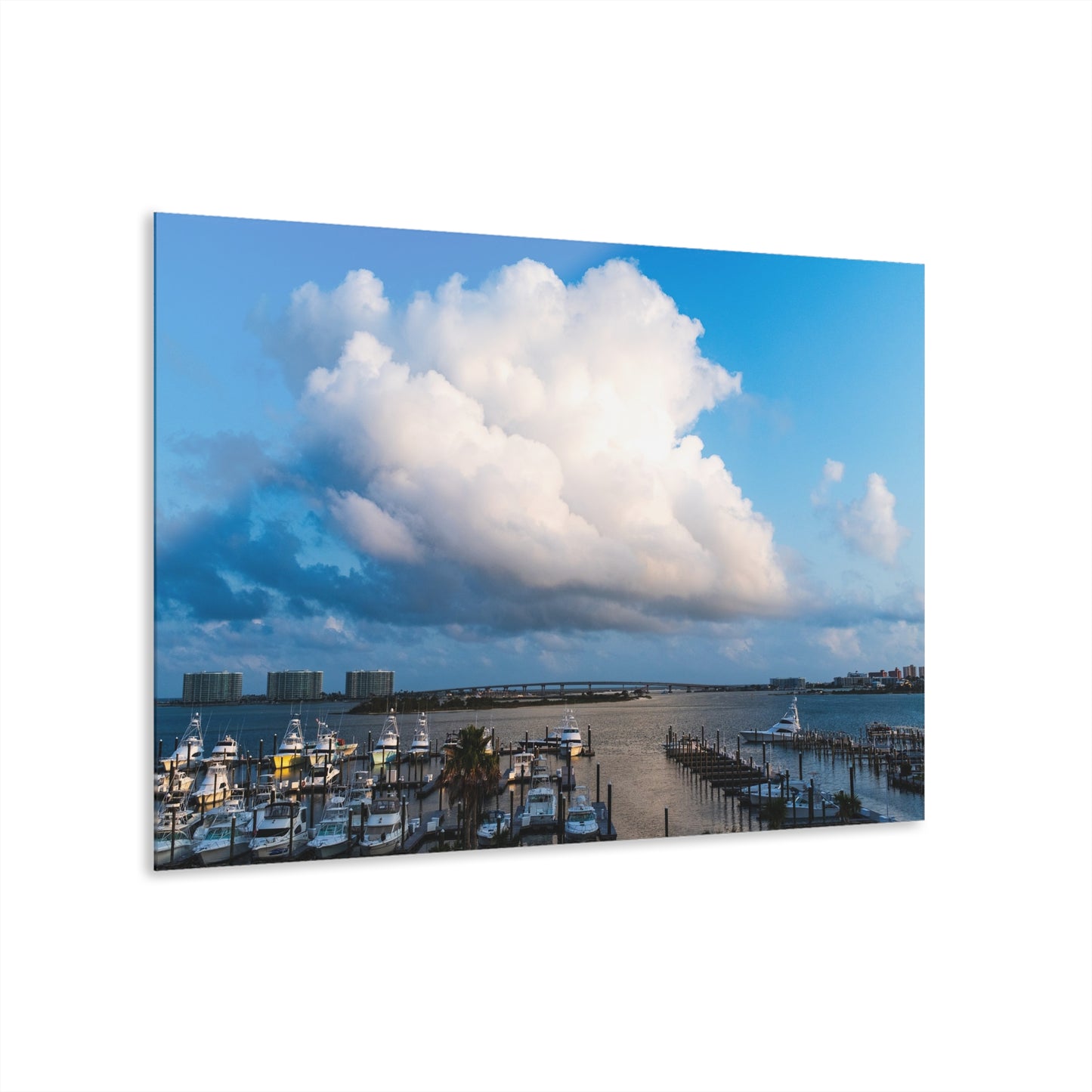 Poofy Cloud over Alabama Pass, Orange Beach - 36" x 24" Acrylic Print (French Cleat Hanging)