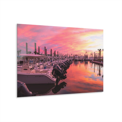 Orange Beach, Alabama Marina Sunset  - 36" x 24" Acrylic Print (French Cleat Hanging)