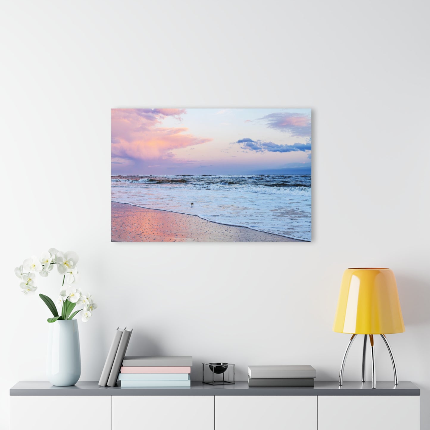 Sand Piper Sunset - 36" x 24" Acrylic Print(French Cleat Hanging)