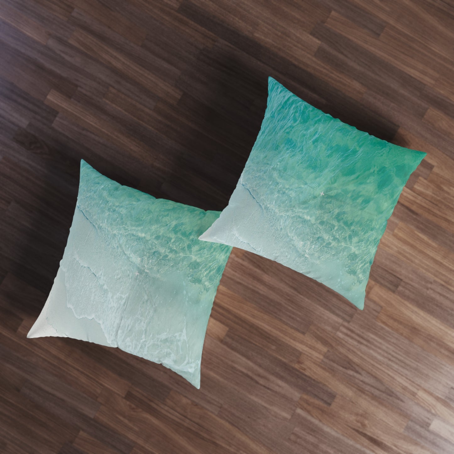 Beach Wave Tufted Meditation Floor Pillow, Square