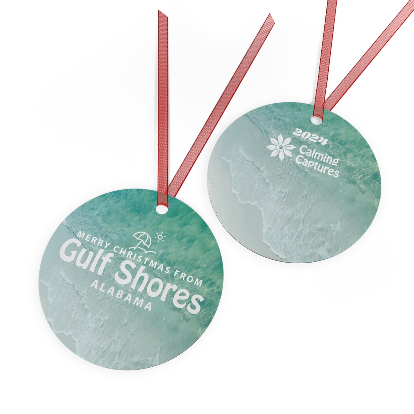 Gulf Shores Christmas Metal Ornaments