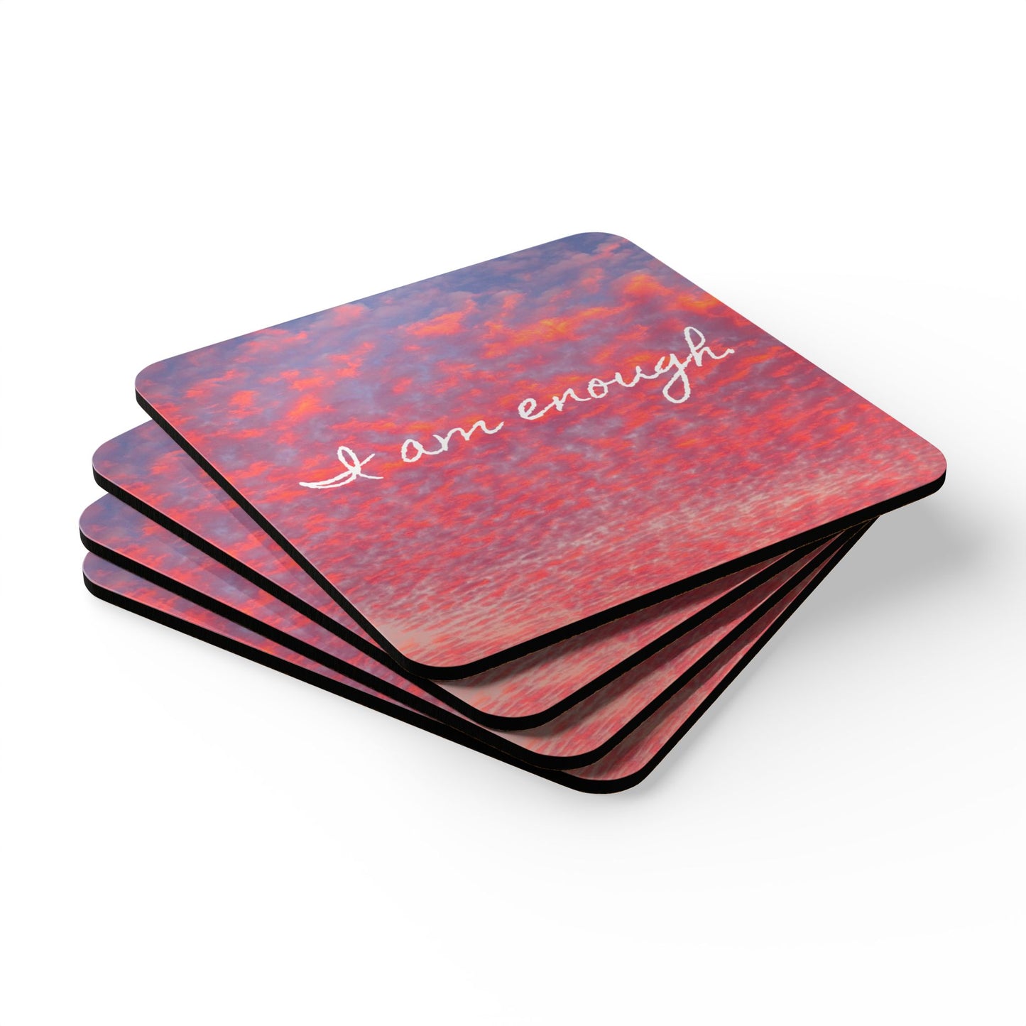 I am enough, Sky abstract - Corkwood Coaster Set