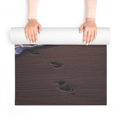 Beach Footprints Foam Yoga Mat