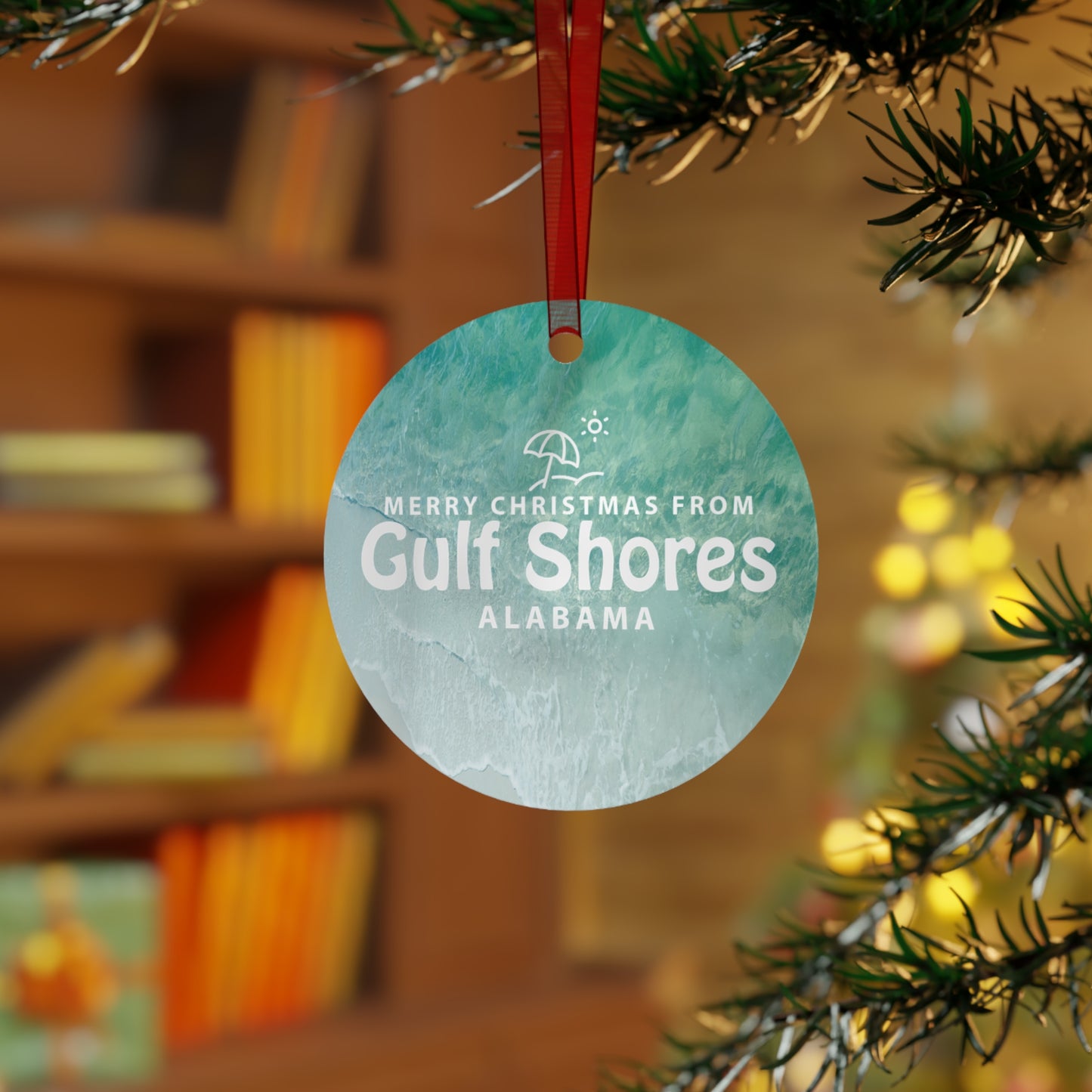 Gulf Shores Christmas Metal Ornaments