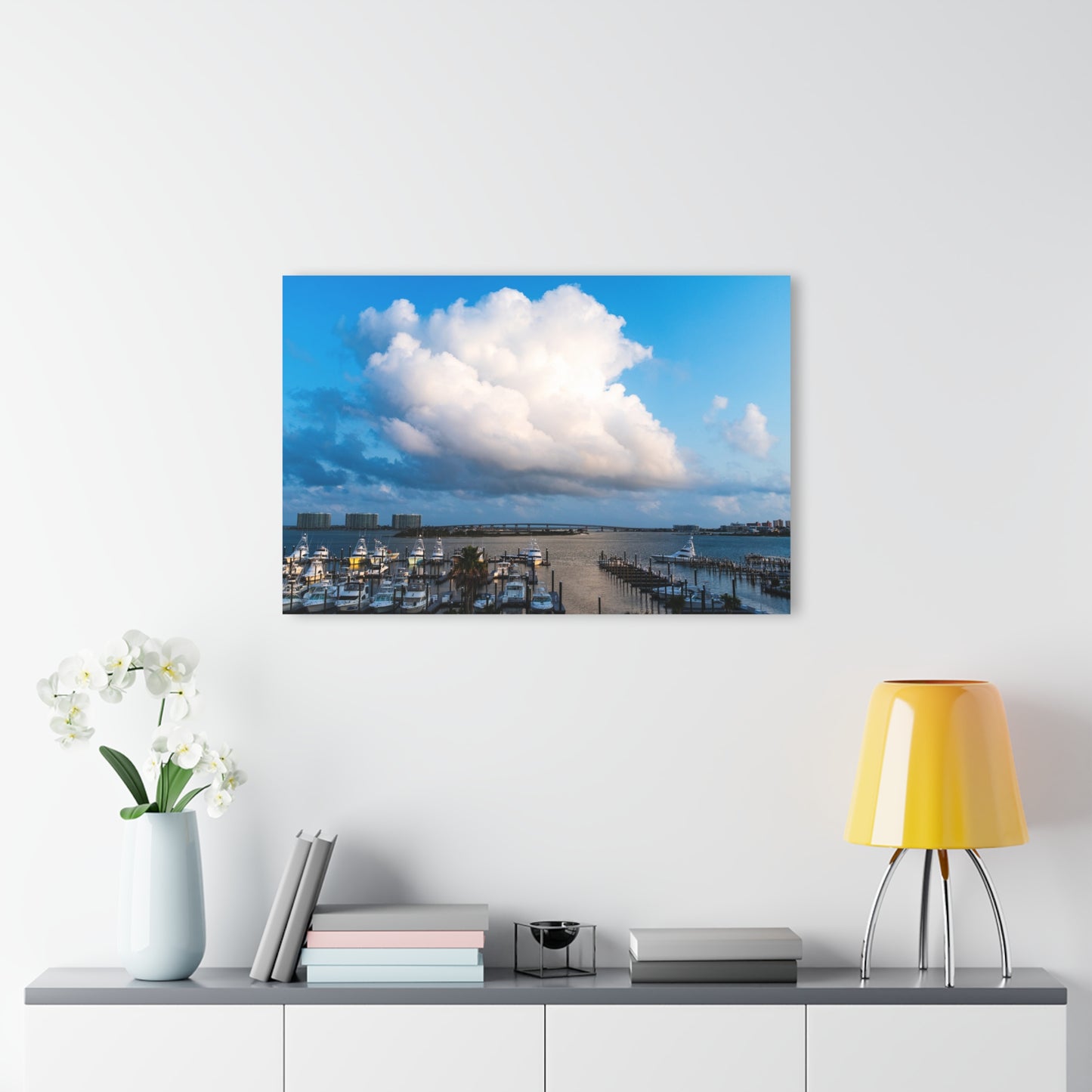 Poofy Cloud over Alabama Pass, Orange Beach - 36" x 24" Acrylic Print (French Cleat Hanging)