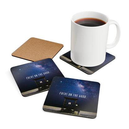 Focus on the Good, Beach Galaxy - Corkwood Coaster Set