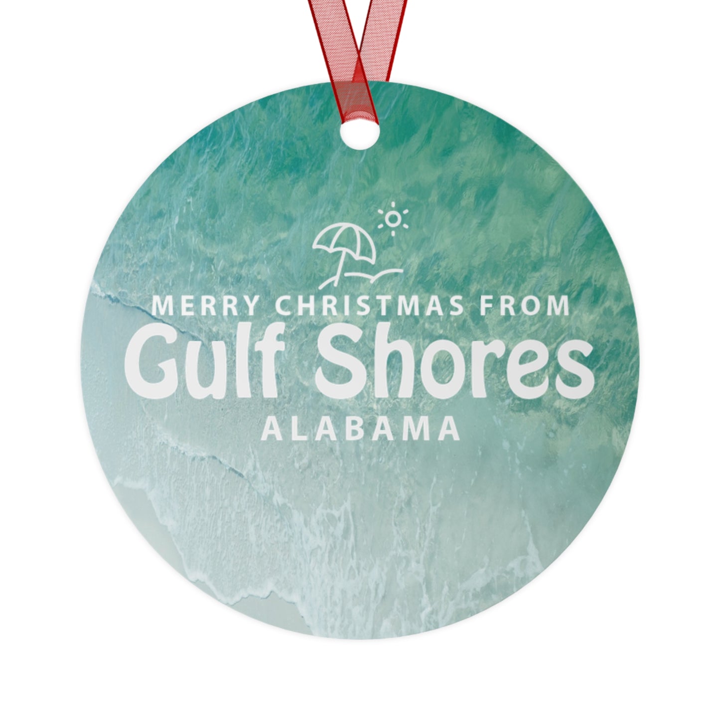 Gulf Shores Christmas Metal Ornaments