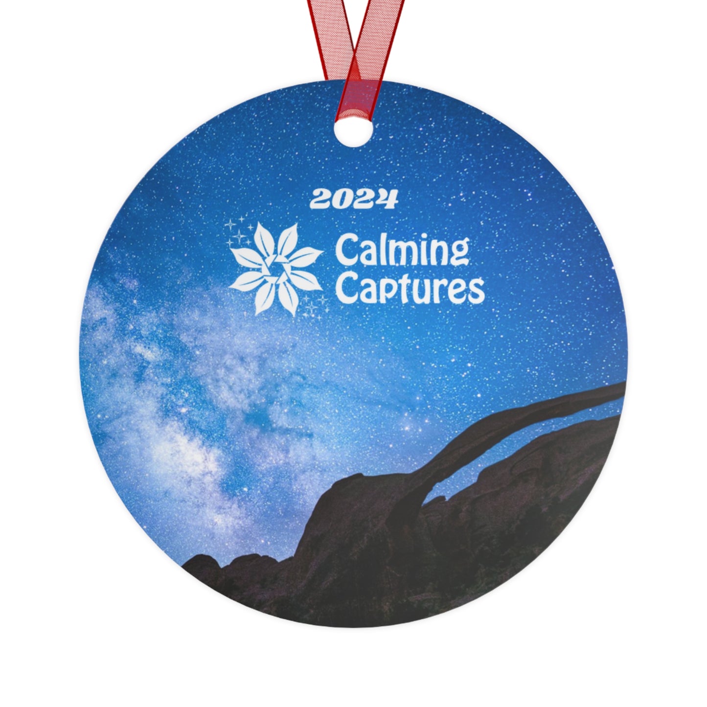 Arches National Park with Milky Way  Metal Christmas Ornament