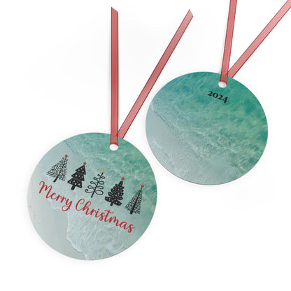 Beach Christmas Metal Ornaments