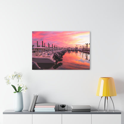 Orange Beach, Alabama Marina Sunset  - 36" x 24" Acrylic Print (French Cleat Hanging)