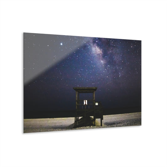 Milky Way and Jupiter over Gulf Islands National Seashores (Pensacola Beach, FL) - Acrylic Prints (French Cleat Hanging)