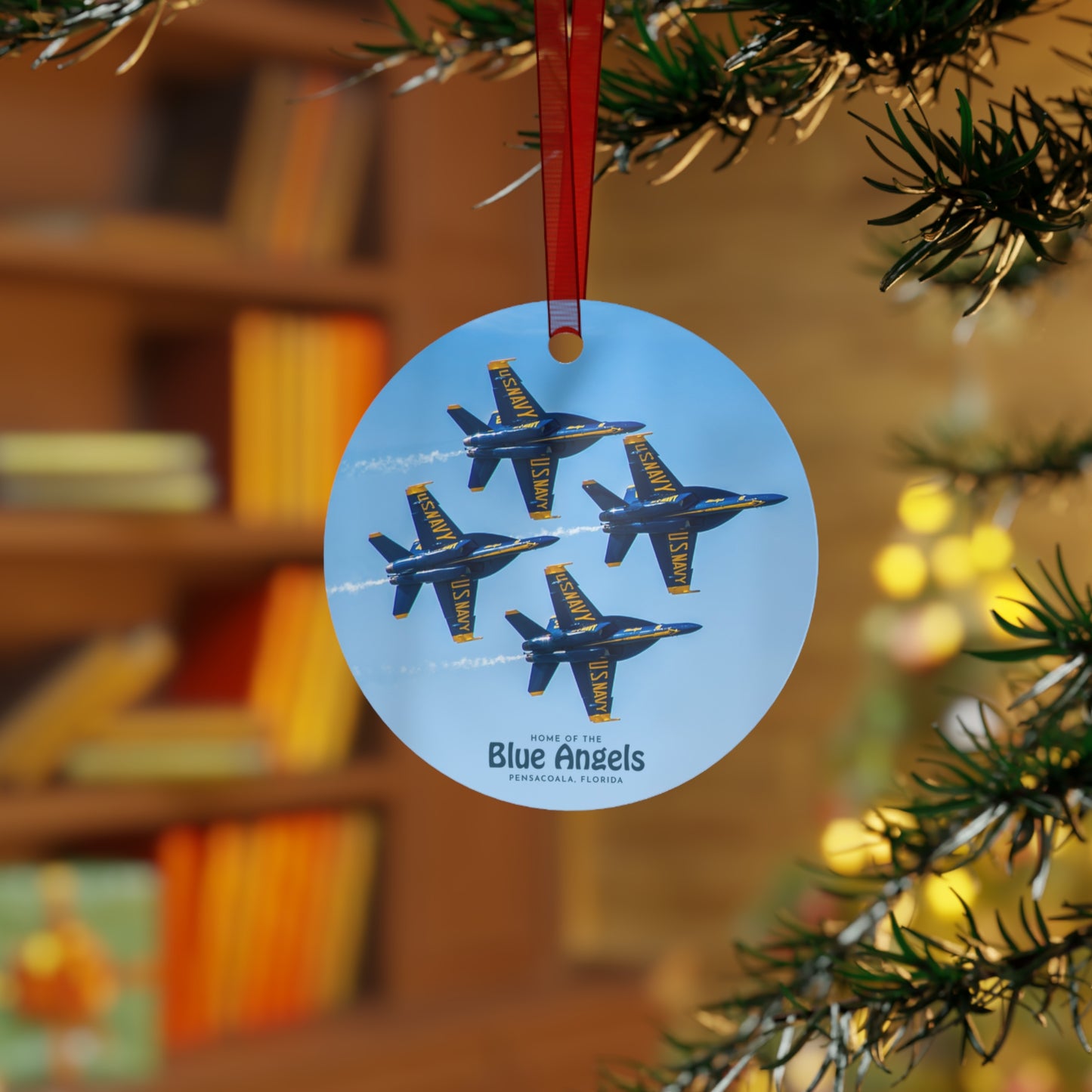 Blue Angels Pensacola, Christmas Metal Ornaments