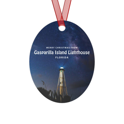 Gasparilla Lighthouse, Florida Christmas Metal Ornament