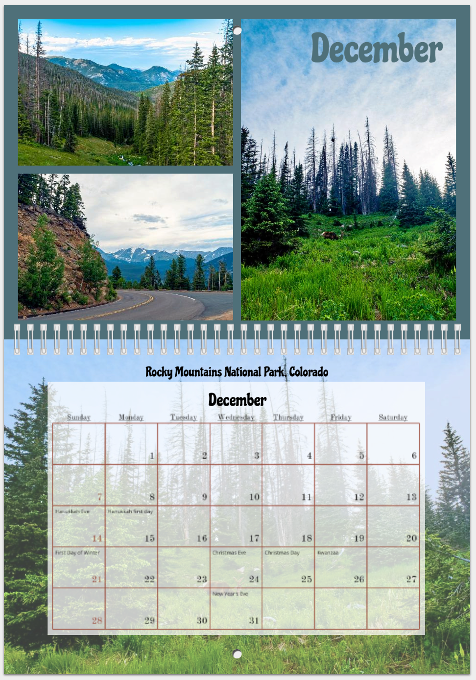 Nature's Beauty 2025 Wall Calendar